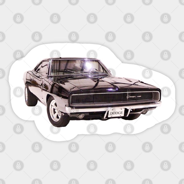 Muscle car 1968 Dodge Charger Sticker by Muscle Car Tees